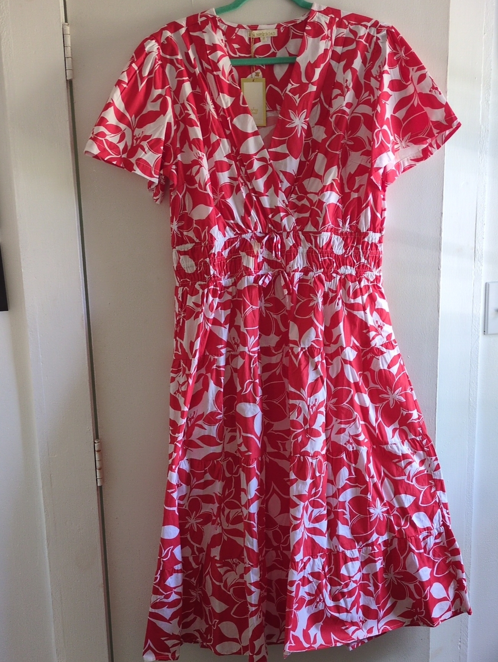 Red and White Floral Summer Dress